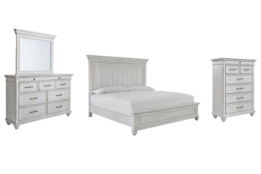 Kanwyn King Panel Bed with Mirrored Dresser and Chest Factory Furniture Mattress & More - Online or In-Store at our Phillipsburg Location Serving Dayton, Eaton, and Greenville. Shop Now.