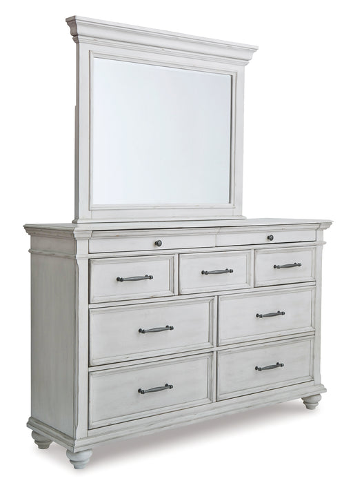 Kanwyn King Panel Bed with Mirrored Dresser, Chest and Nightstand Factory Furniture Mattress & More - Online or In-Store at our Phillipsburg Location Serving Dayton, Eaton, and Greenville. Shop Now.