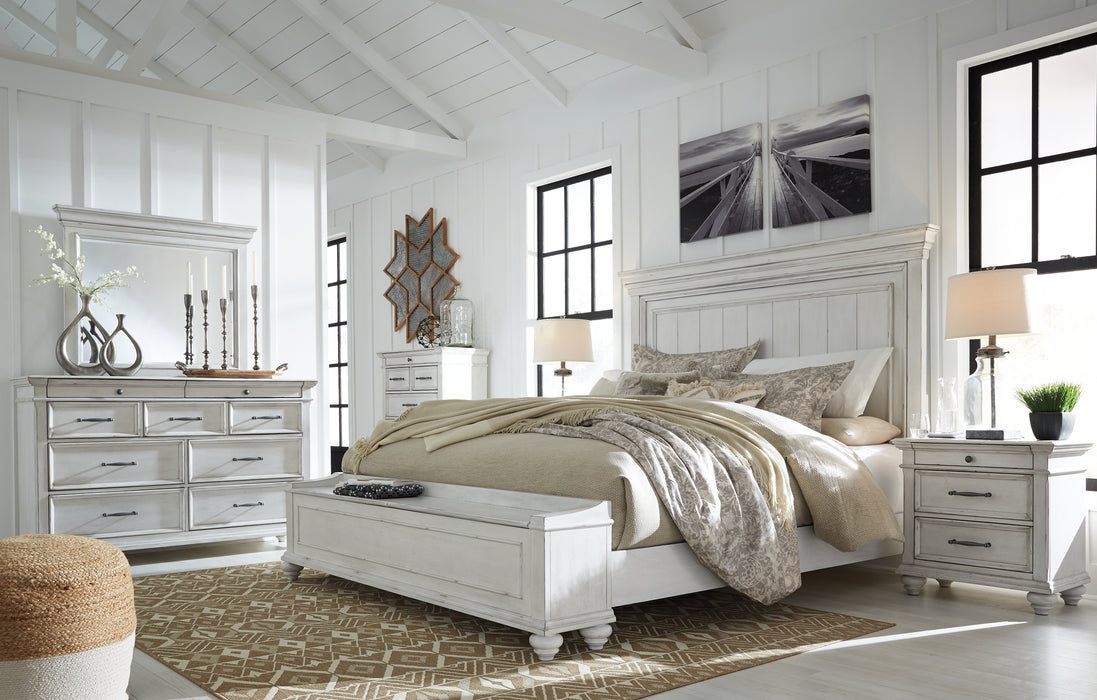 Kanwyn King Panel Bed with Storage with Mirrored Dresser and Chest Factory Furniture Mattress & More - Online or In-Store at our Phillipsburg Location Serving Dayton, Eaton, and Greenville. Shop Now.