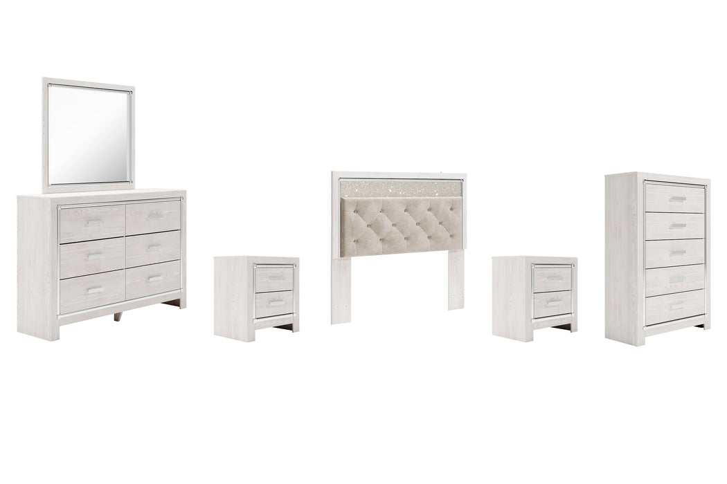 Altyra Queen Panel Headboard with Mirrored Dresser, Chest and 2 Nightstands Factory Furniture Mattress & More - Online or In-Store at our Phillipsburg Location Serving Dayton, Eaton, and Greenville. Shop Now.