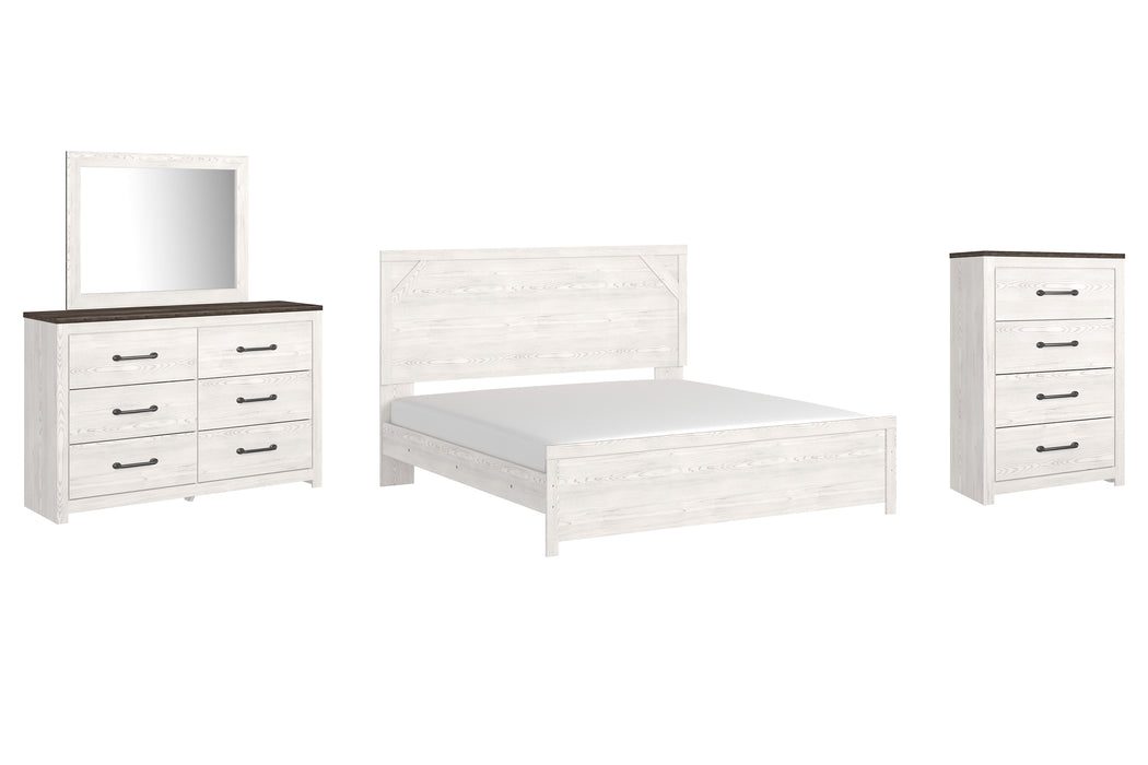 Gerridan King Panel Bed with Mirrored Dresser and Chest Factory Furniture Mattress & More - Online or In-Store at our Phillipsburg Location Serving Dayton, Eaton, and Greenville. Shop Now.