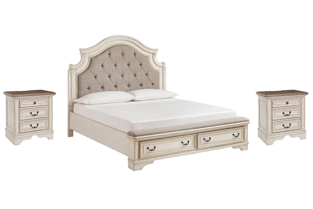 Realyn Queen Upholstered Bed with 2 Nightstands Factory Furniture Mattress & More - Online or In-Store at our Phillipsburg Location Serving Dayton, Eaton, and Greenville. Shop Now.