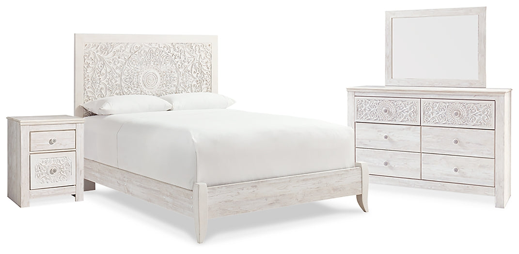 Paxberry Queen Panel Bed with Mirrored Dresser and Nightstand Factory Furniture Mattress & More - Online or In-Store at our Phillipsburg Location Serving Dayton, Eaton, and Greenville. Shop Now.