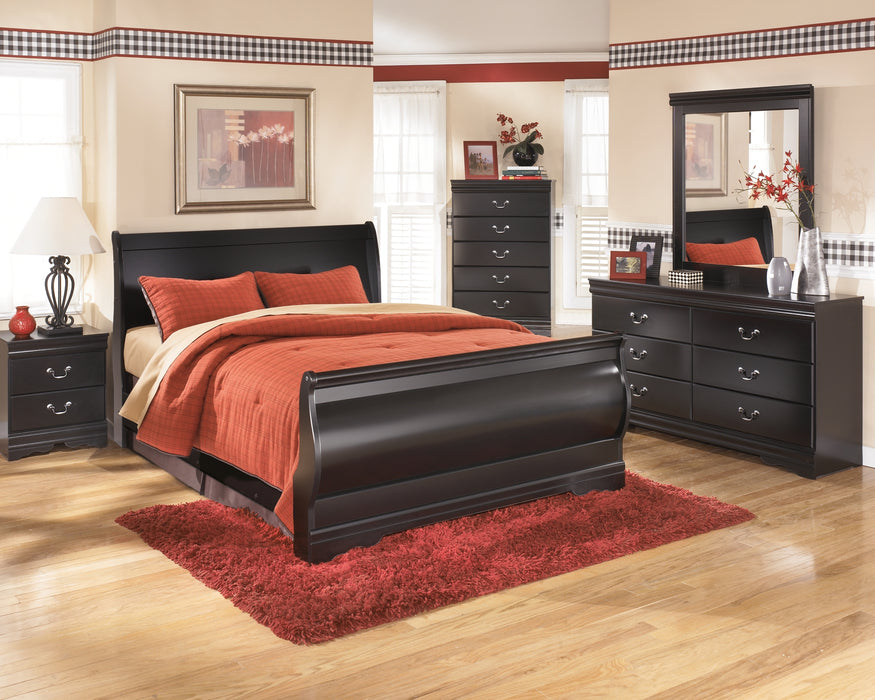 Huey Vineyard Queen Sleigh Bed with Mirrored Dresser, Chest and 2 Nightstands Factory Furniture Mattress & More - Online or In-Store at our Phillipsburg Location Serving Dayton, Eaton, and Greenville. Shop Now.