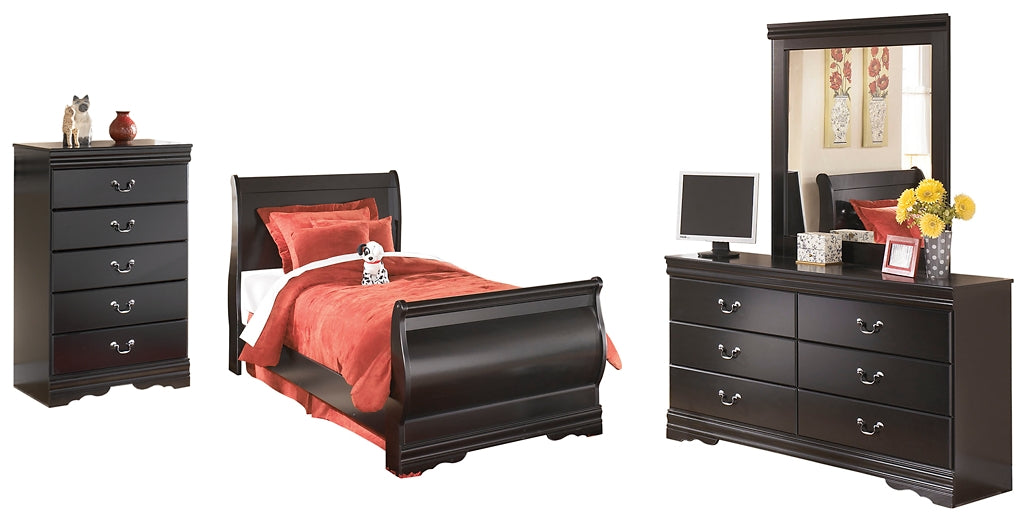 Huey Vineyard Twin Sleigh Bed with Mirrored Dresser and Chest Factory Furniture Mattress & More - Online or In-Store at our Phillipsburg Location Serving Dayton, Eaton, and Greenville. Shop Now.