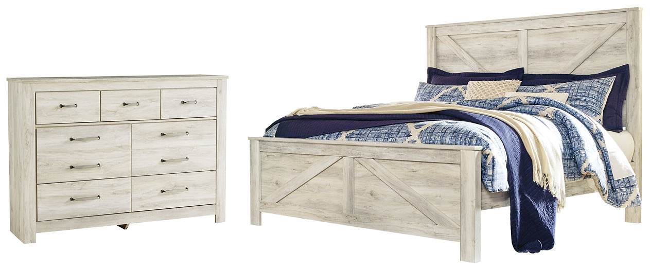 Bellaby King Crossbuck Panel Bed with Dresser Factory Furniture Mattress & More - Online or In-Store at our Phillipsburg Location Serving Dayton, Eaton, and Greenville. Shop Now.