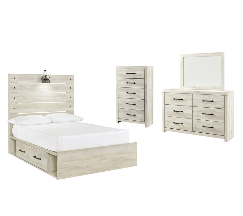 Cambeck Full Panel Bed with 4 Storage Drawers with Mirrored Dresser and Chest Factory Furniture Mattress & More - Online or In-Store at our Phillipsburg Location Serving Dayton, Eaton, and Greenville. Shop Now.