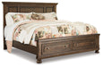 Flynnter Queen Panel Bed with 2 Storage Drawers with Mirrored Dresser and Chest Factory Furniture Mattress & More - Online or In-Store at our Phillipsburg Location Serving Dayton, Eaton, and Greenville. Shop Now.