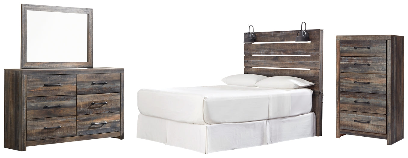 Drystan Queen Panel Headboard with Mirrored Dresser and Chest Factory Furniture Mattress & More - Online or In-Store at our Phillipsburg Location Serving Dayton, Eaton, and Greenville. Shop Now.