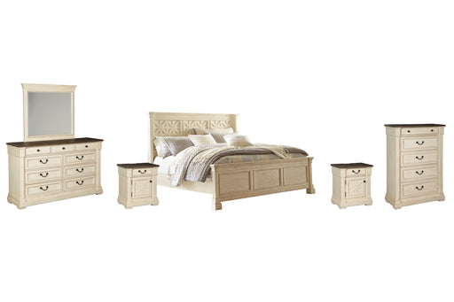 Bolanburg King Panel Bed with Mirrored Dresser and 2 Nightstands Factory Furniture Mattress & More - Online or In-Store at our Phillipsburg Location Serving Dayton, Eaton, and Greenville. Shop Now.