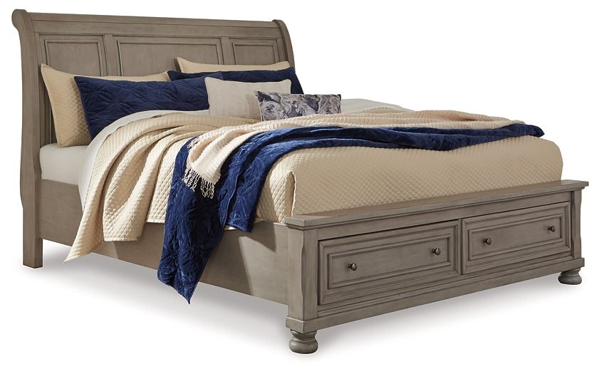 Lettner Queen Sleigh Bed with 2 Storage Drawers with Mirrored Dresser and 2 Nightstands Factory Furniture Mattress & More - Online or In-Store at our Phillipsburg Location Serving Dayton, Eaton, and Greenville. Shop Now.