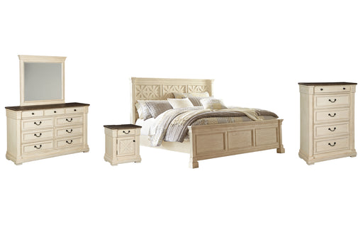 Bolanburg Queen Panel Bed with Mirrored Dresser, Chest and Nightstand Factory Furniture Mattress & More - Online or In-Store at our Phillipsburg Location Serving Dayton, Eaton, and Greenville. Shop Now.