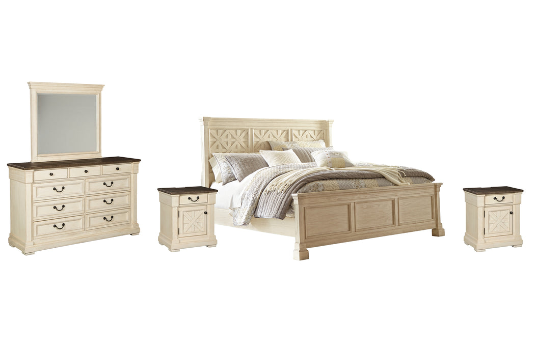 Bolanburg Queen Panel Bed with Mirrored Dresser and 2 Nightstands Factory Furniture Mattress & More - Online or In-Store at our Phillipsburg Location Serving Dayton, Eaton, and Greenville. Shop Now.