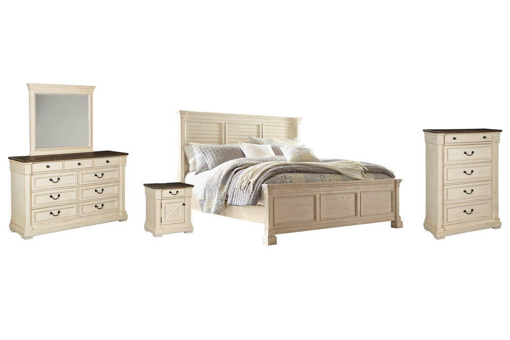 Bolanburg Queen Panel Bed with Mirrored Dresser, Chest and Nightstand Factory Furniture Mattress & More - Online or In-Store at our Phillipsburg Location Serving Dayton, Eaton, and Greenville. Shop Now.