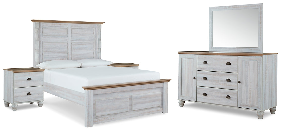 Haven Bay Queen Panel Bed with Mirrored Dresser and 2 Nightstands Factory Furniture Mattress & More - Online or In-Store at our Phillipsburg Location Serving Dayton, Eaton, and Greenville. Shop Now.