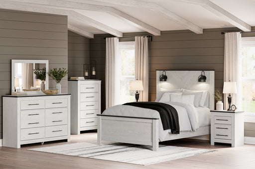 Schoenberg Queen Panel Bed with Mirrored Dresser, Chest and 2 Nightstands Factory Furniture Mattress & More - Online or In-Store at our Phillipsburg Location Serving Dayton, Eaton, and Greenville. Shop Now.