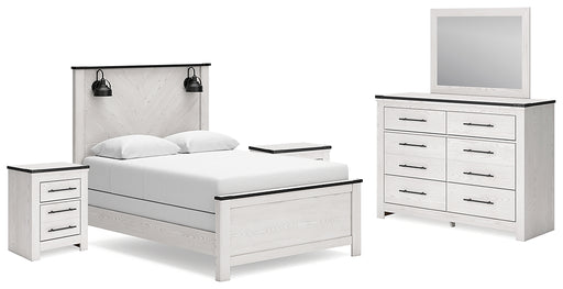 Schoenberg Queen Panel Bed with Mirrored Dresser and 2 Nightstands Factory Furniture Mattress & More - Online or In-Store at our Phillipsburg Location Serving Dayton, Eaton, and Greenville. Shop Now.