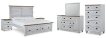 Haven Bay King Panel Storage Bed with Mirrored Dresser, Chest and 2 Nightstands Factory Furniture Mattress & More - Online or In-Store at our Phillipsburg Location Serving Dayton, Eaton, and Greenville. Shop Now.