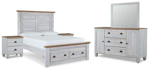 Haven Bay Queen Panel Storage Bed with Mirrored Dresser and 2 Nightstands Factory Furniture Mattress & More - Online or In-Store at our Phillipsburg Location Serving Dayton, Eaton, and Greenville. Shop Now.