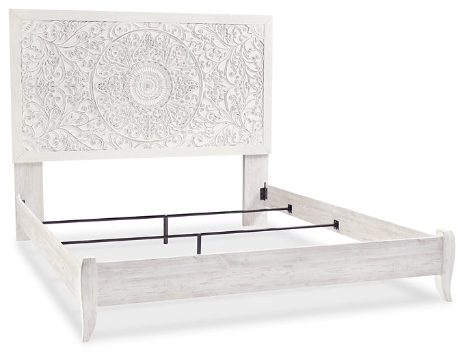 Paxberry King Panel Bed with Mirrored Dresser and 2 Nightstands Factory Furniture Mattress & More - Online or In-Store at our Phillipsburg Location Serving Dayton, Eaton, and Greenville. Shop Now.