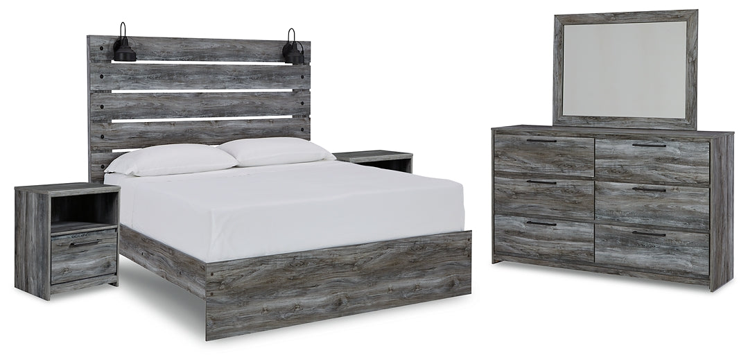 Baystorm Queen Panel Bed with Mirrored Dresser and 2 Nightstands Factory Furniture Mattress & More - Online or In-Store at our Phillipsburg Location Serving Dayton, Eaton, and Greenville. Shop Now.