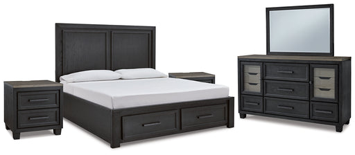 Foyland King Panel Storage Bed with Mirrored Dresser and 2 Nightstands Factory Furniture Mattress & More - Online or In-Store at our Phillipsburg Location Serving Dayton, Eaton, and Greenville. Shop Now.