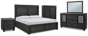 Foyland Queen Panel Storage Bed with Mirrored Dresser, Chest and Nightstand Factory Furniture Mattress & More - Online or In-Store at our Phillipsburg Location Serving Dayton, Eaton, and Greenville. Shop Now.