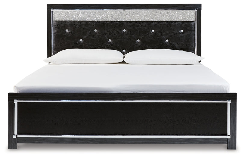 Kaydell King Upholstered Panel Platform Bed with Mirrored Dresser and 2 Nightstands Factory Furniture Mattress & More - Online or In-Store at our Phillipsburg Location Serving Dayton, Eaton, and Greenville. Shop Now.