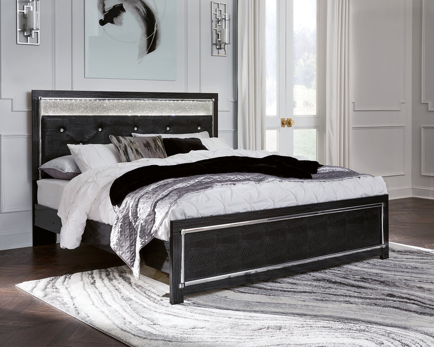 Kaydell King Upholstered Panel Platform Bed with Mirrored Dresser and Chest Factory Furniture Mattress & More - Online or In-Store at our Phillipsburg Location Serving Dayton, Eaton, and Greenville. Shop Now.