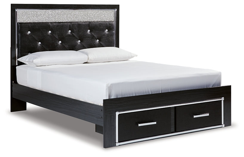 Kaydell Queen Upholstered Panel Storage Bed with Mirrored Dresser, Chest and Nightstand Factory Furniture Mattress & More - Online or In-Store at our Phillipsburg Location Serving Dayton, Eaton, and Greenville. Shop Now.