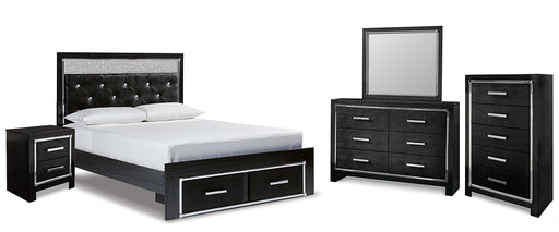 Kaydell Queen Upholstered Panel Storage Bed with Mirrored Dresser, Chest and Nightstand Factory Furniture Mattress & More - Online or In-Store at our Phillipsburg Location Serving Dayton, Eaton, and Greenville. Shop Now.