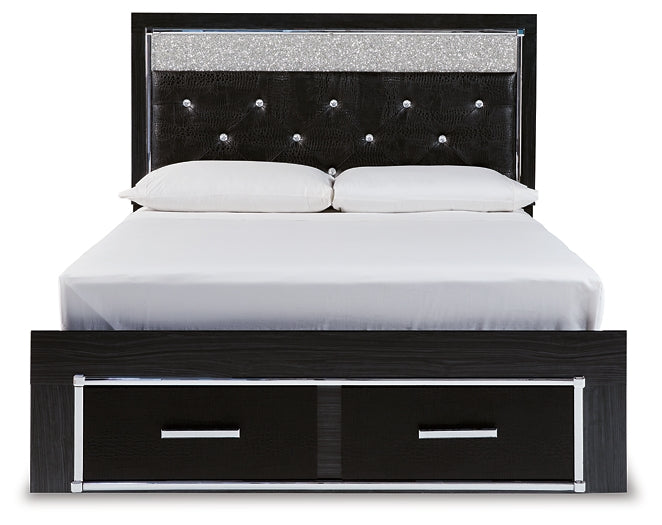 Kaydell Queen Upholstered Panel Storage Bed with Mirrored Dresser, Chest and Nightstand Factory Furniture Mattress & More - Online or In-Store at our Phillipsburg Location Serving Dayton, Eaton, and Greenville. Shop Now.