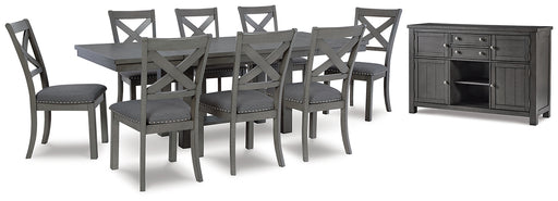 Myshanna Dining Table and 8 Chairs with Storage Factory Furniture Mattress & More - Online or In-Store at our Phillipsburg Location Serving Dayton, Eaton, and Greenville. Shop Now.