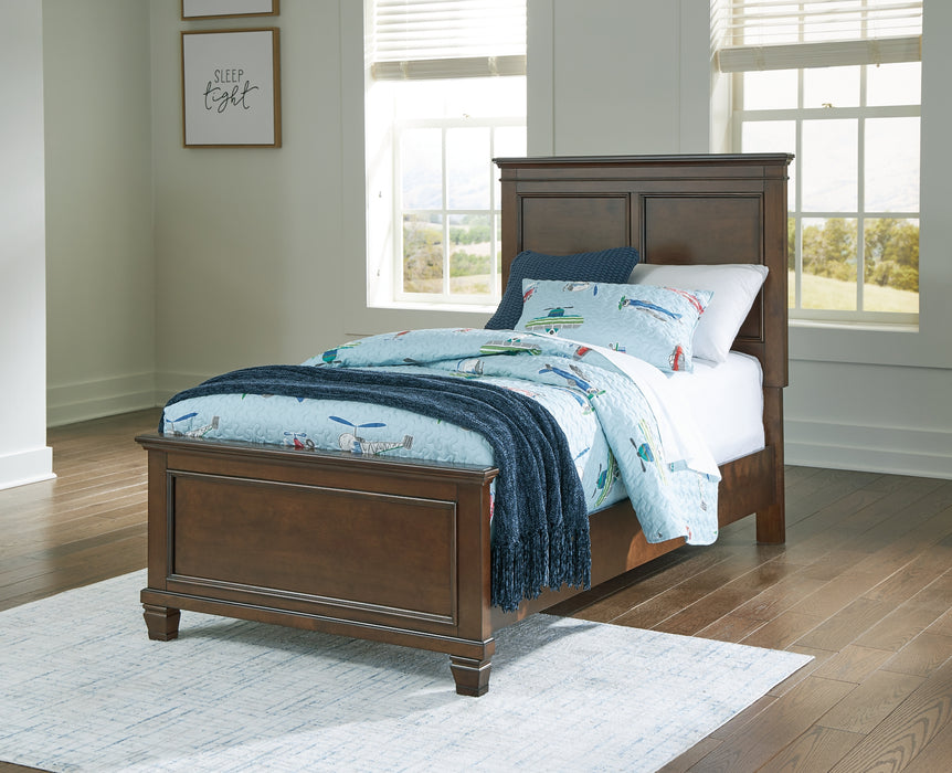 Danabrin Twin Panel Bed with Mirrored Dresser and Nightstand