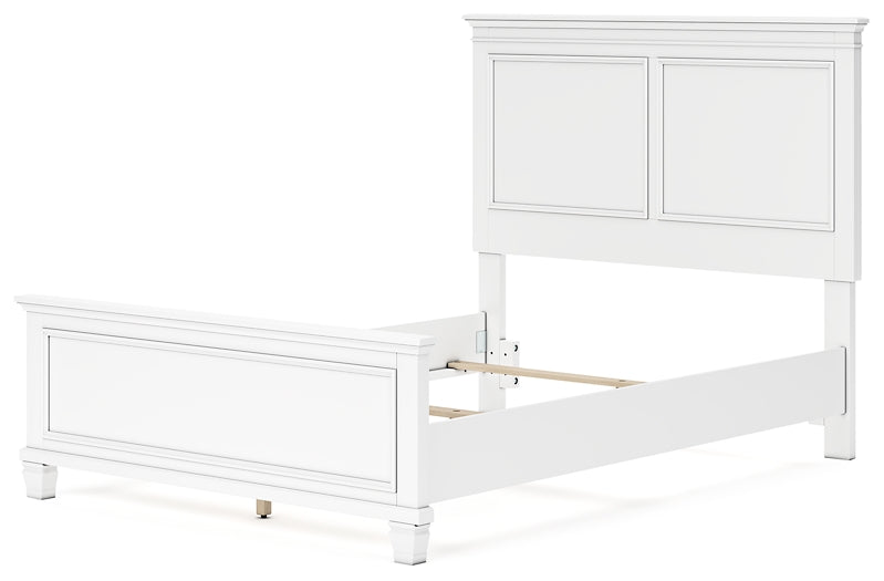 Fortman Full Panel Bed with Mirrored Dresser and Chest